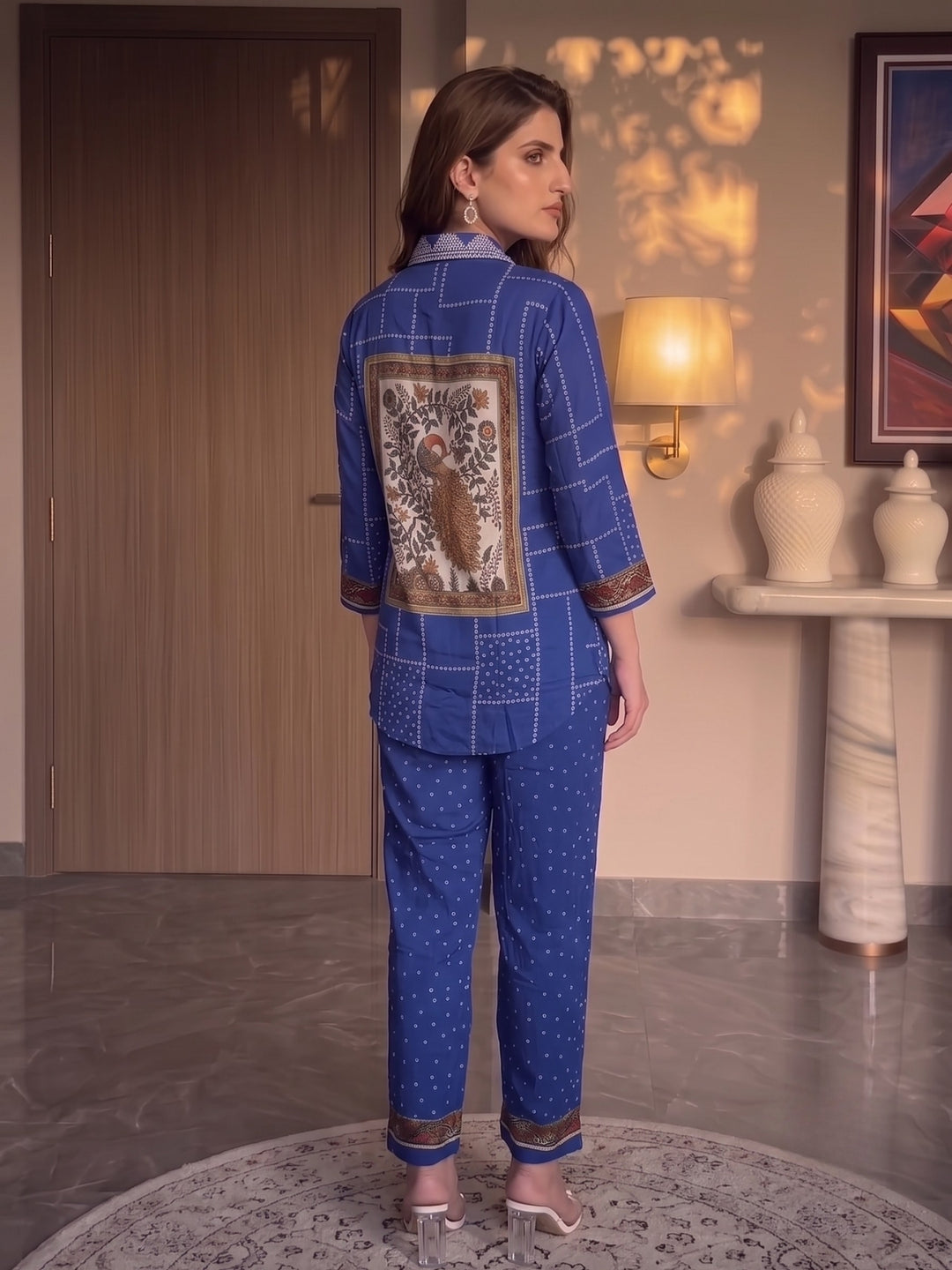 Jharna Cobalt Printed Co-Ord Set