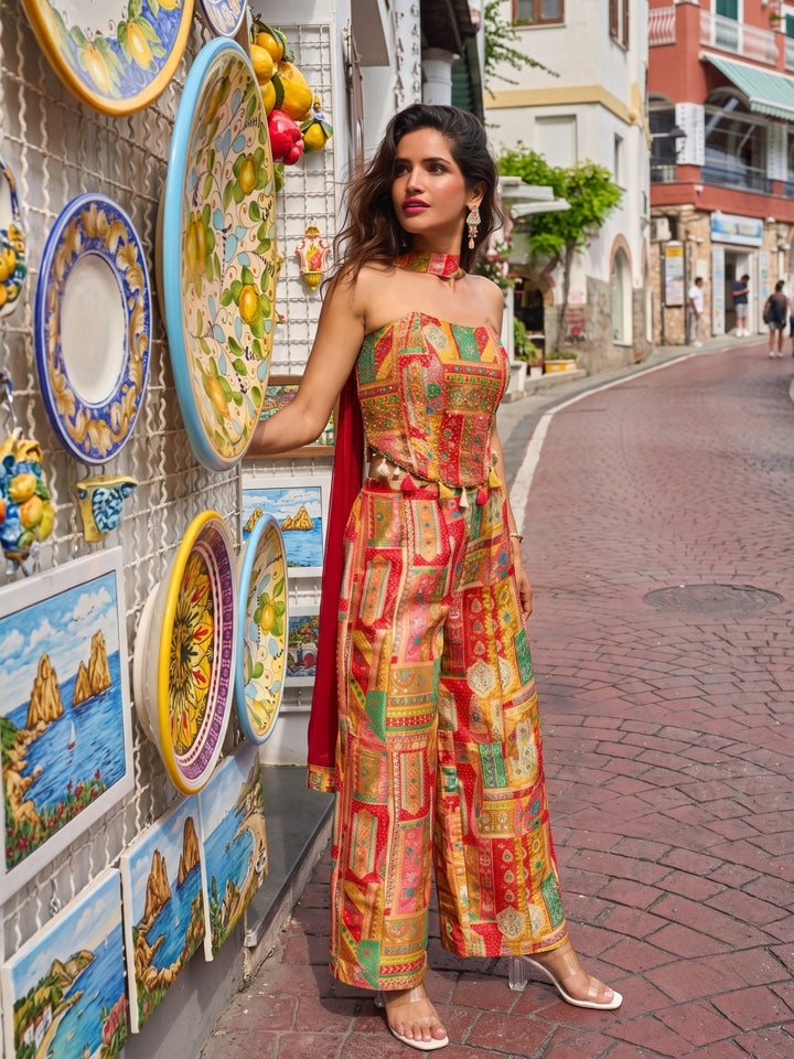Jovita tangerine 3 pc fusion wear set