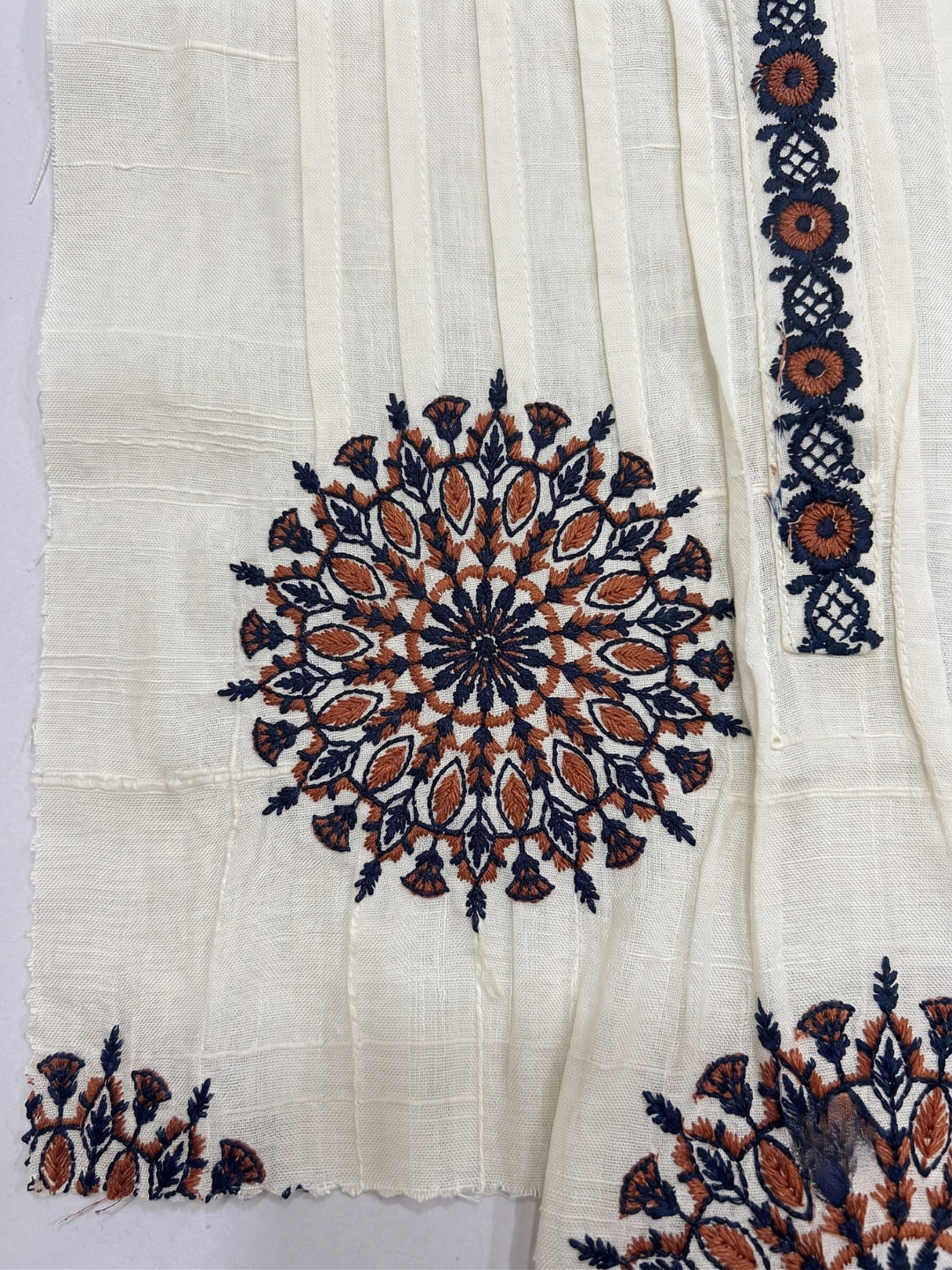 Joy Blossom embroidery cotton kurta pant set