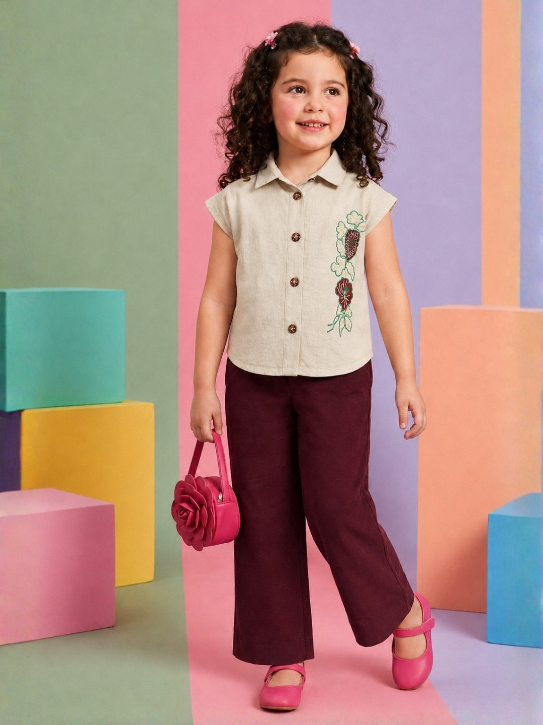 Joy Jam Embroidery Kids Co-Ord Set