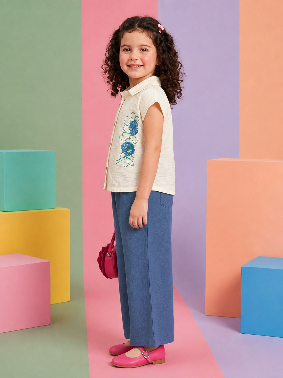 Joy Nile Embrioidery Kids Co-Ord Set