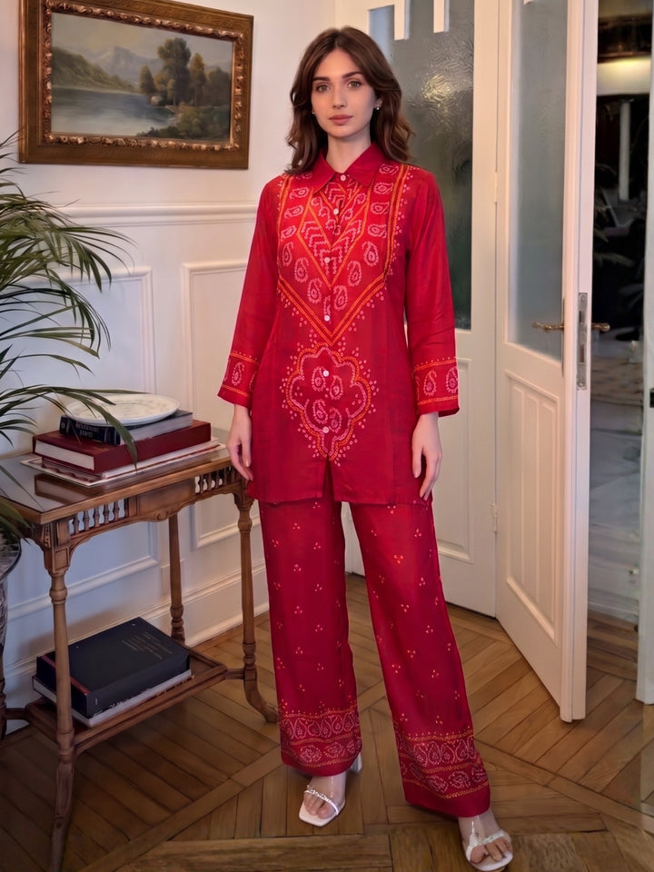 Jharna Scarlet Printed Co-Ord Set