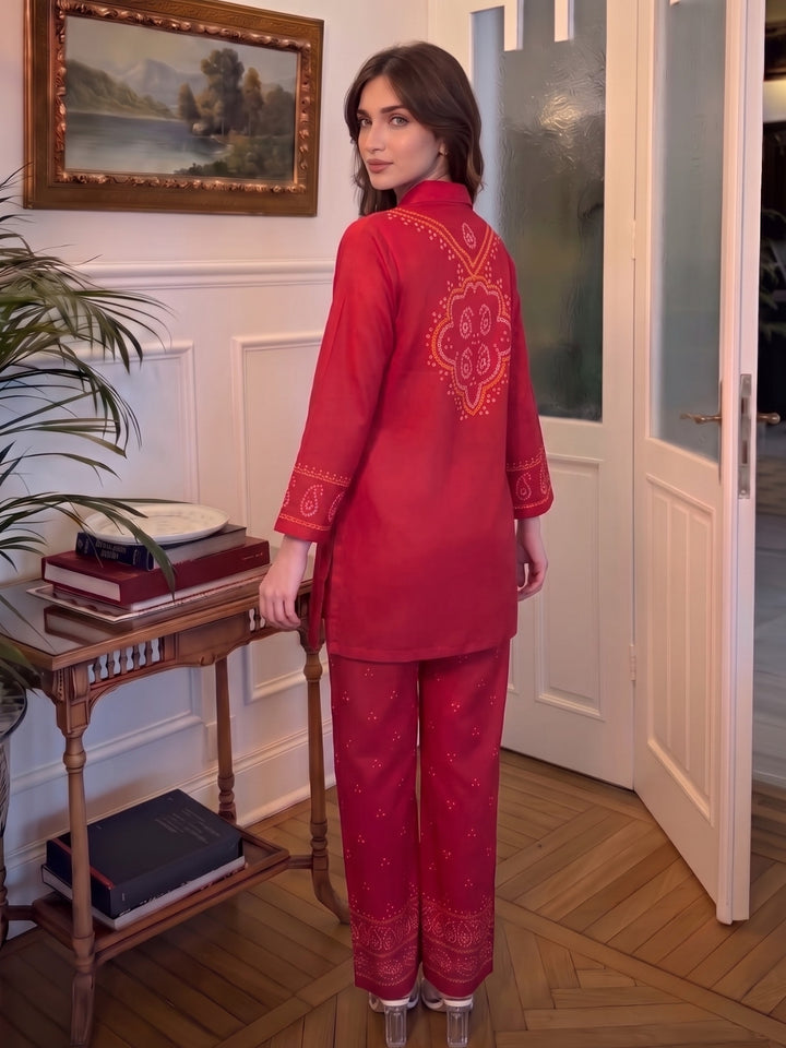 Jharna Scarlet Printed Co-Ord Set