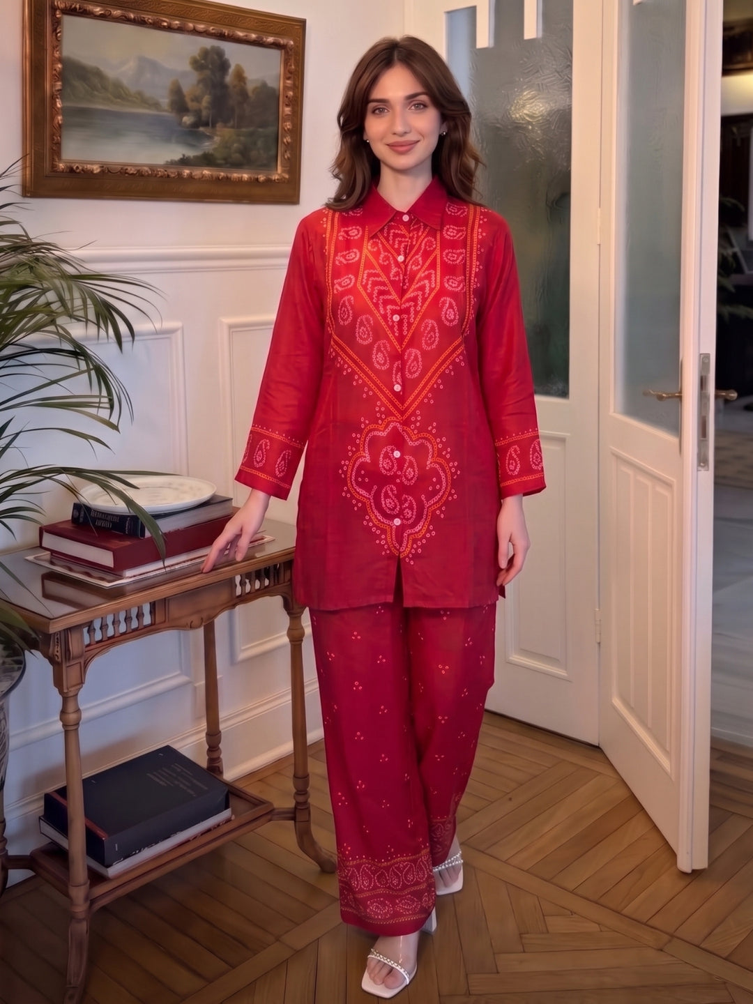 Jharna Scarlet Printed Co-Ord Set