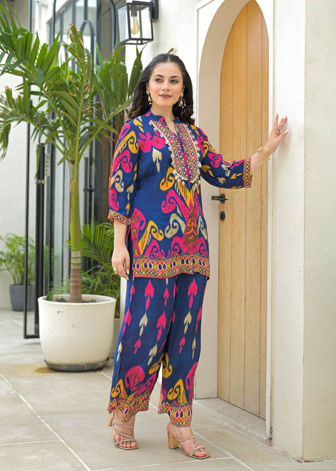 Pavitra Hibis Ikat printed Co-ord set
