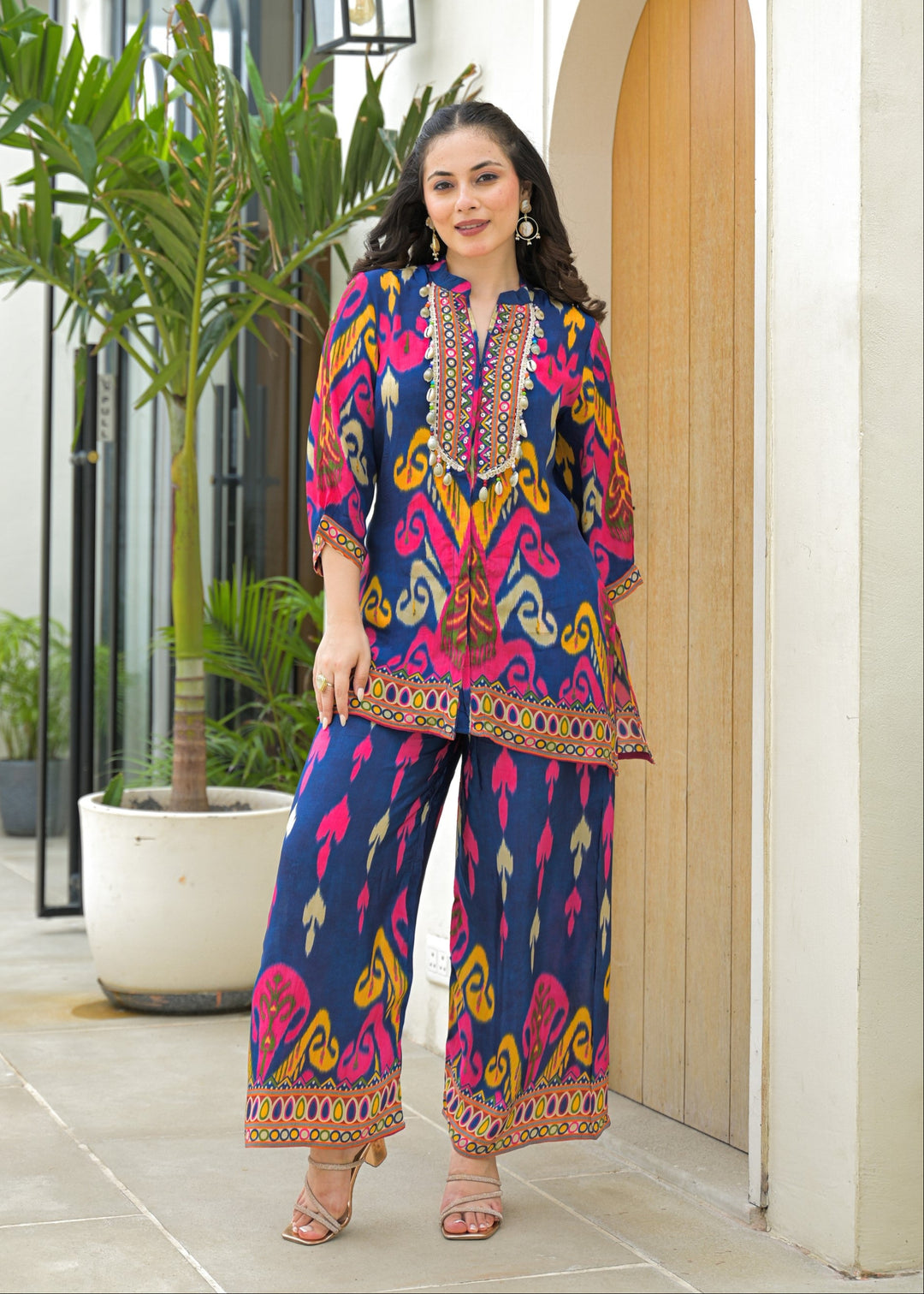 Pavitra Hibis Ikat printed Co-ord set