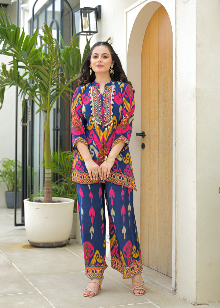 Pavitra Hibis Ikat printed Co-ord set