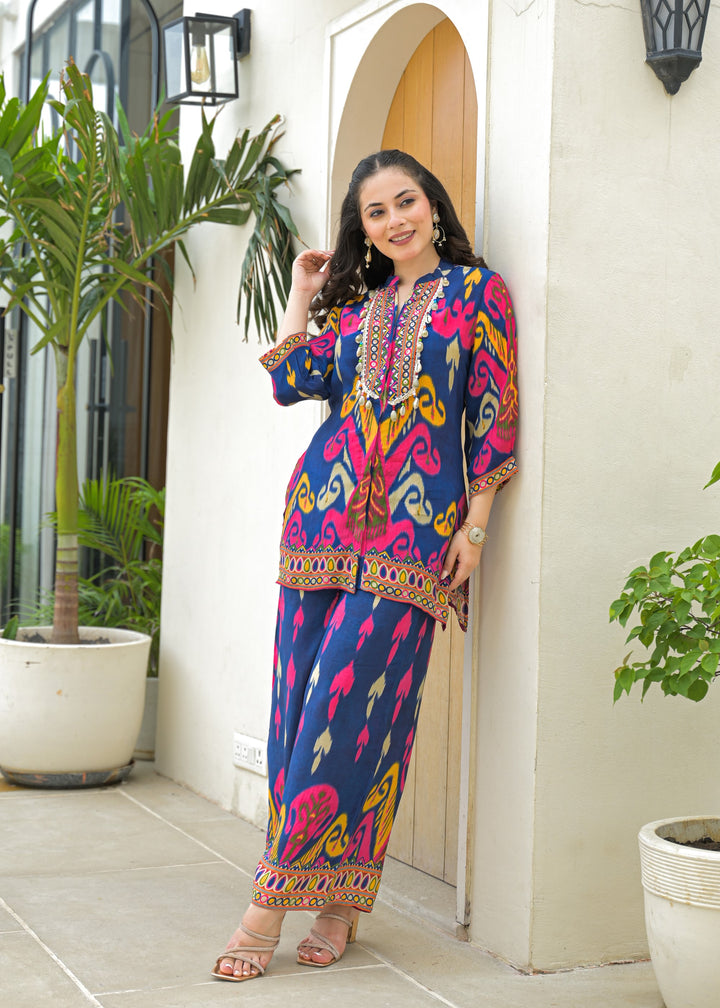 Pavitra Hibis Ikat printed Co-ord set