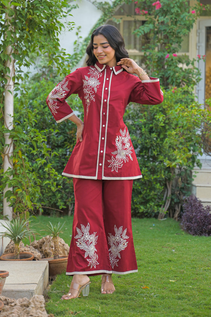 Bhoomi Jam Embroidery cotton Co-ord set