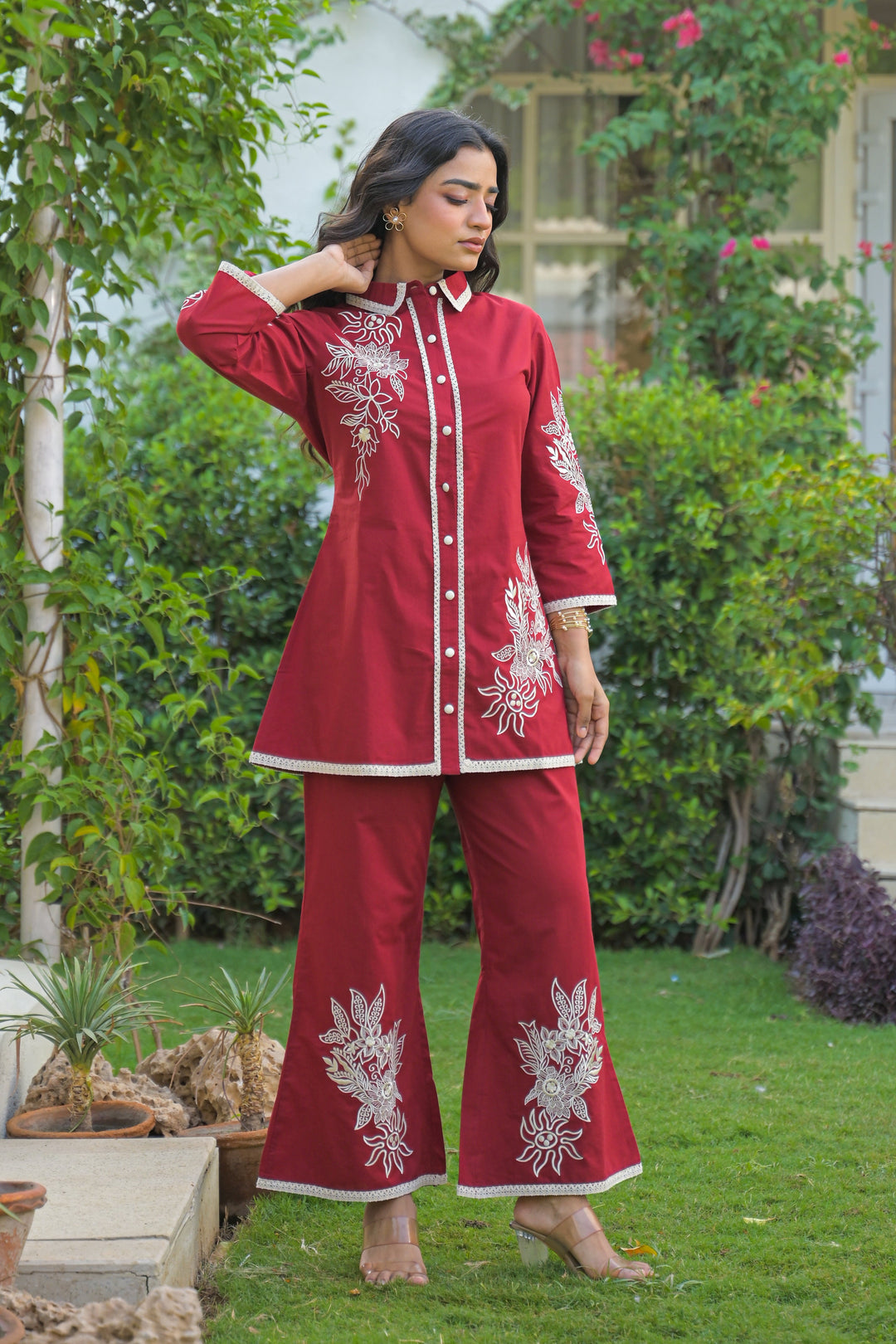Bhoomi Jam Embroidery cotton Co-ord set