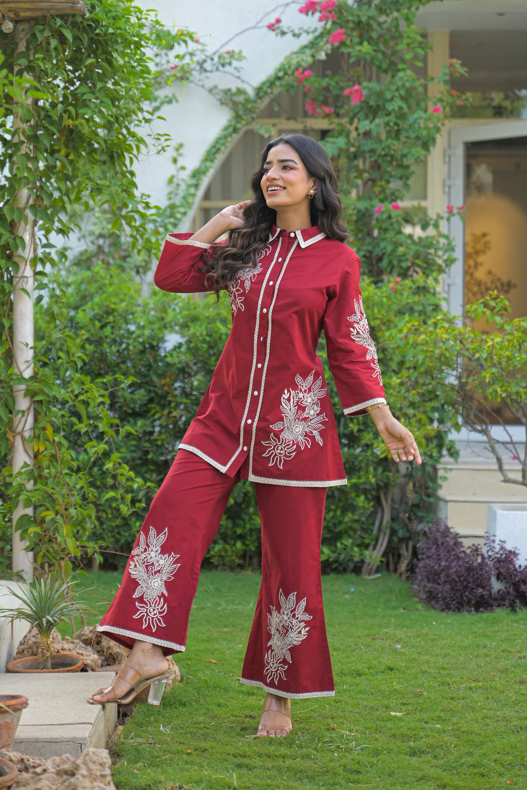 Bhoomi Jam Embroidery cotton Co-ord set