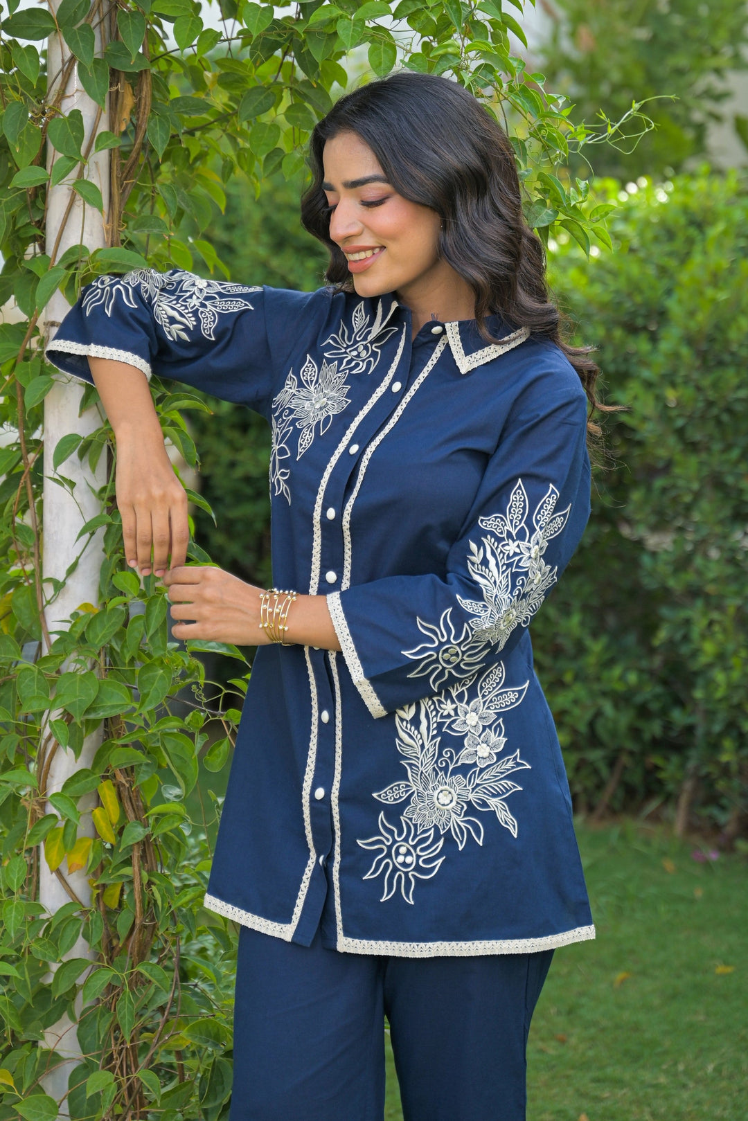 Bhoomi iris Embroidery cotton Co-ord set