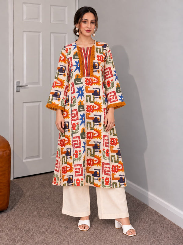 Karen Artsy cotton kurta pant set