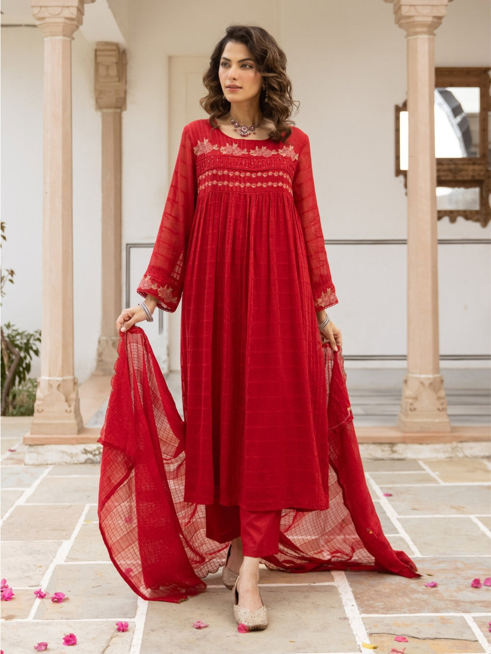 Karen Fiesta Embroidery Cotton Suit Set