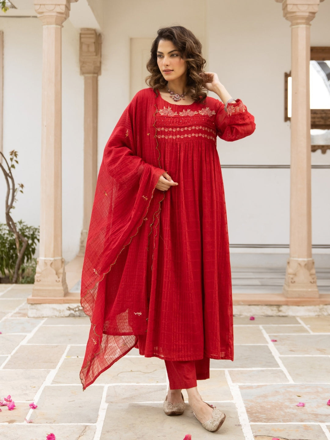 Karen Fiesta Embroidery Cotton Suit Set