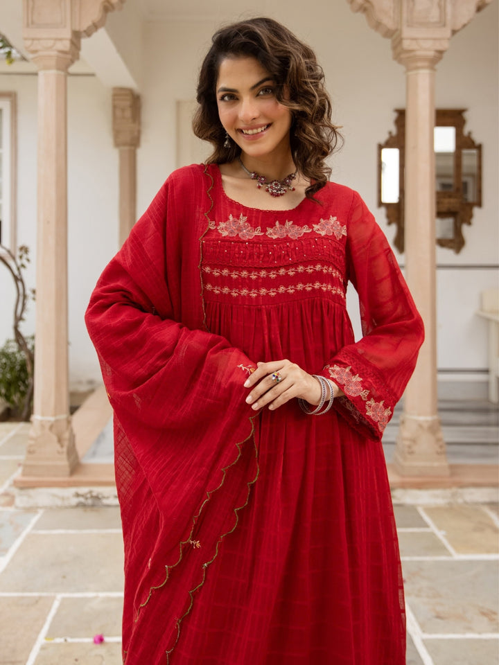 Karen Fiesta Embroidery Cotton Suit Set