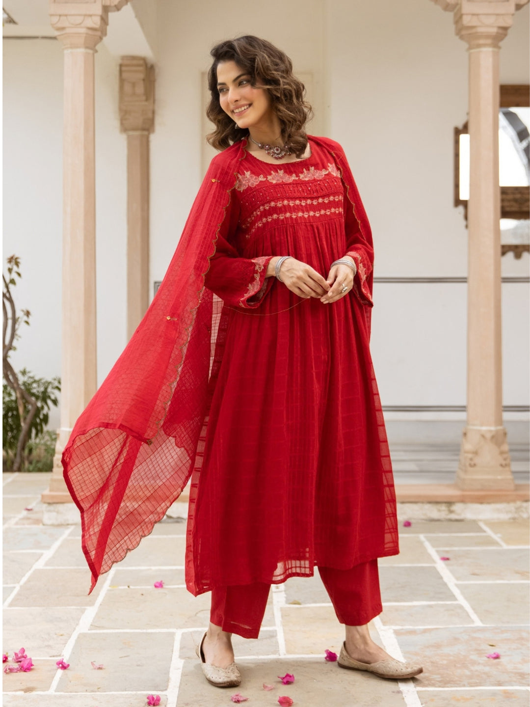 Karen Fiesta Embroidery Cotton Suit Set
