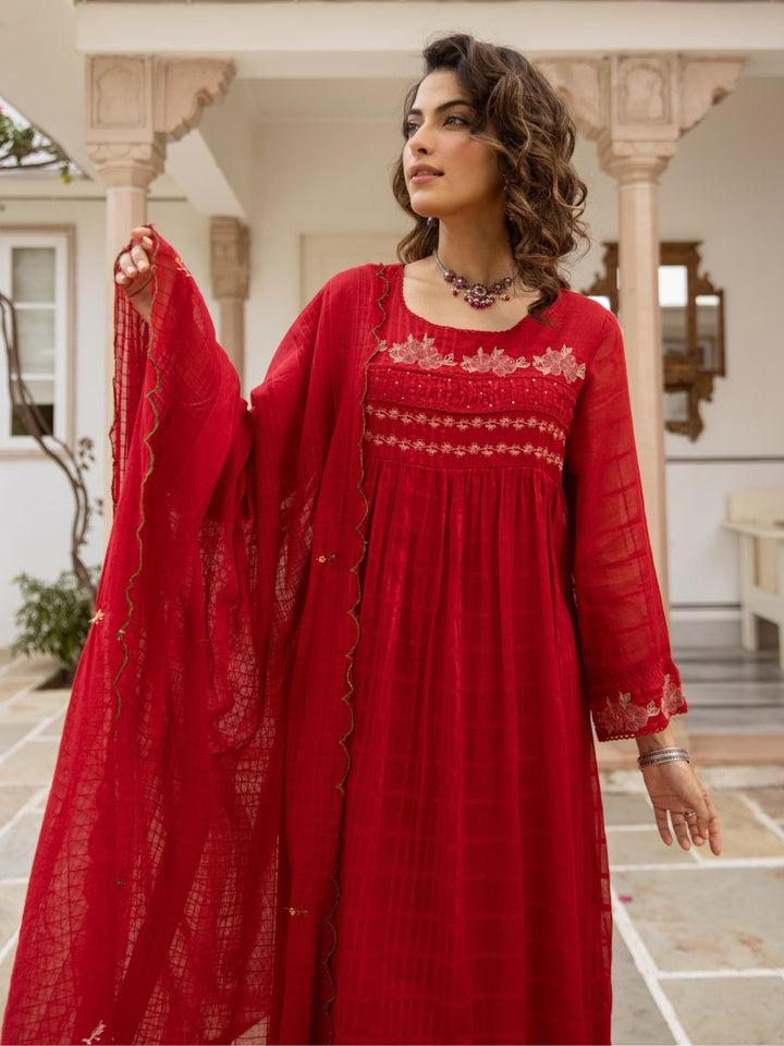 Karen Fiesta Embroidery Cotton Suit Set