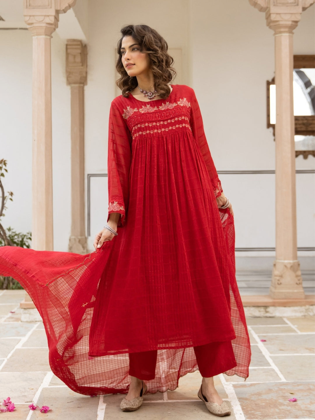 Karen Fiesta Embroidery Cotton Suit Set