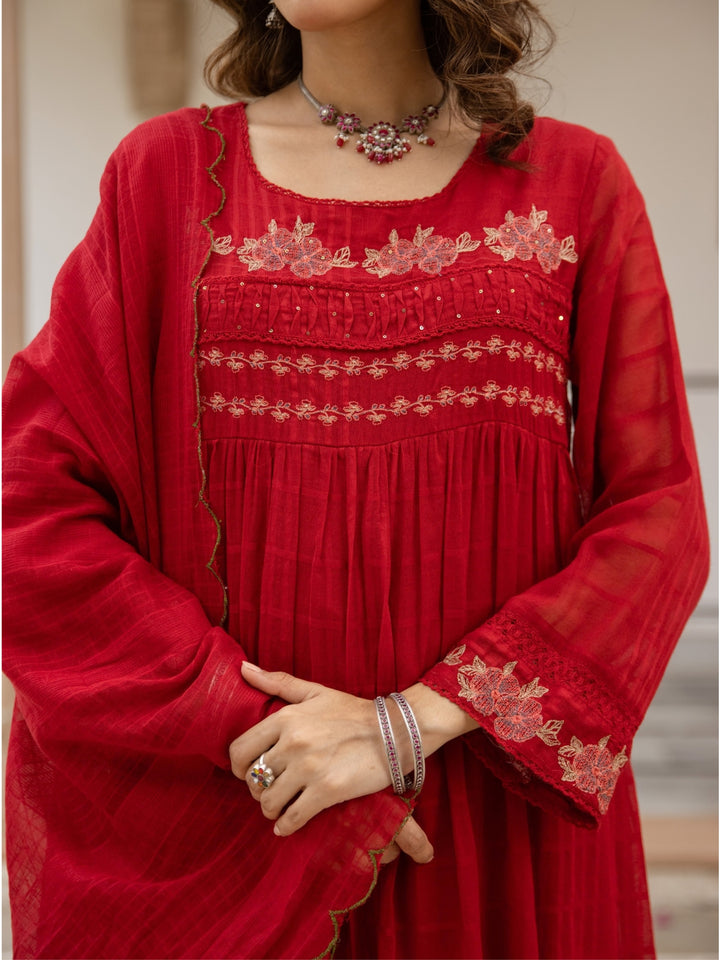Karen Fiesta Embroidery Cotton Suit Set