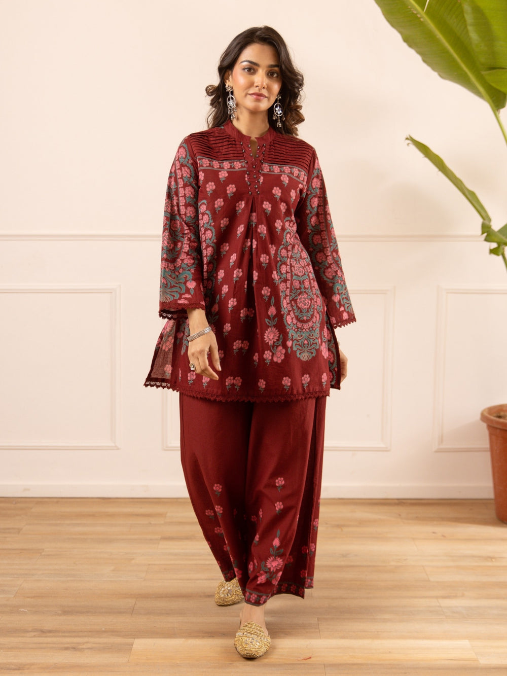 Karen Claret Printed Co-Ord Set