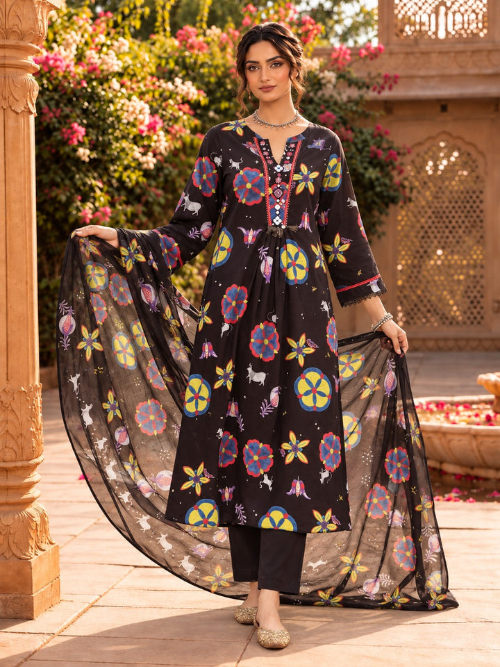 Karen Jet printed cotton suit set