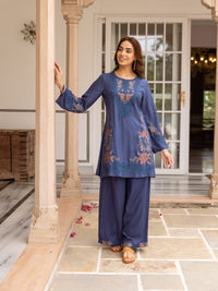 Karen Spaceblue Embroidery Cotton Co-Ord Set