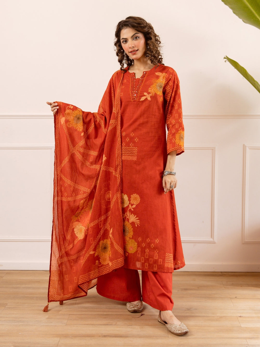 Karen Twany Work Cotton Suit Set