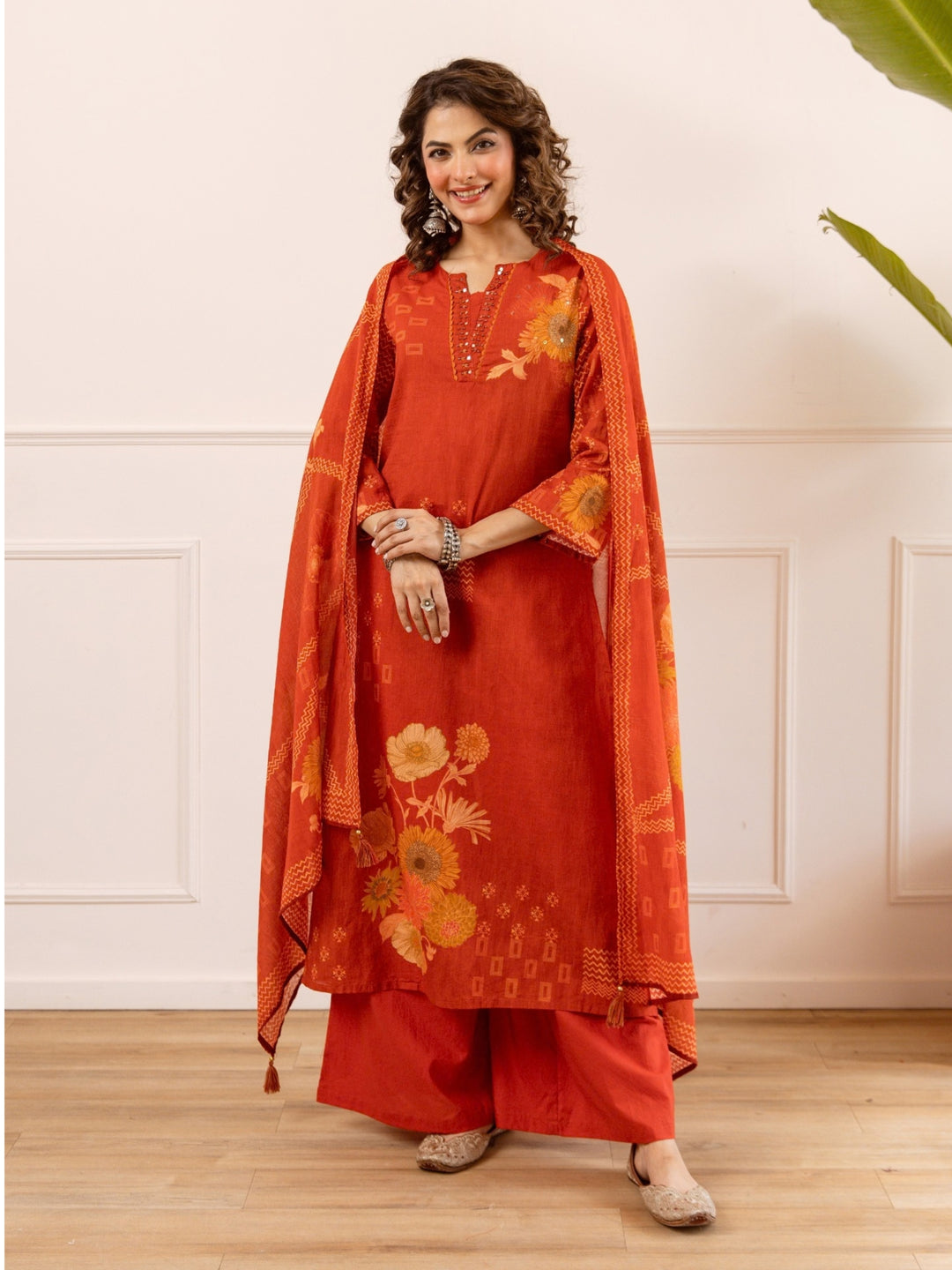 Karen Twany Work Cotton Suit Set