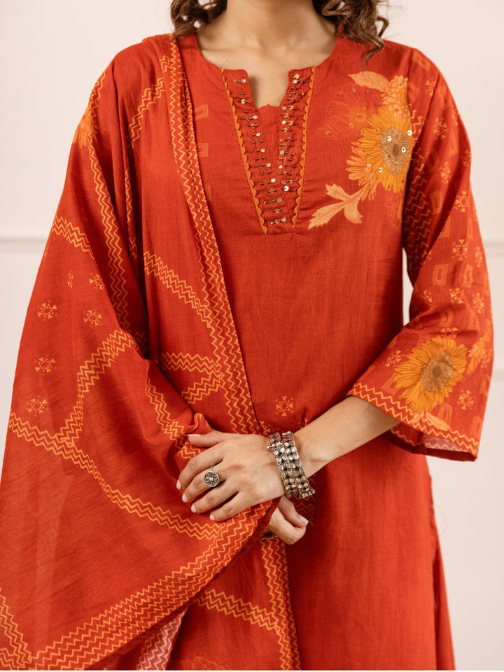 Karen Twany Work Cotton Suit Set
