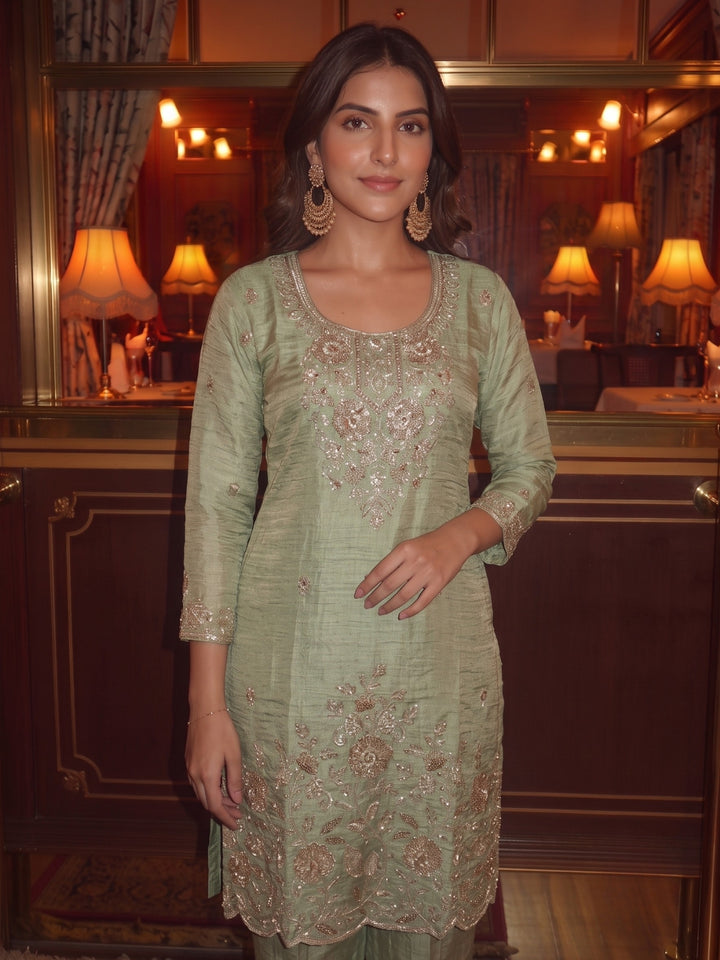 Kartar Moss Handwork Suit Set