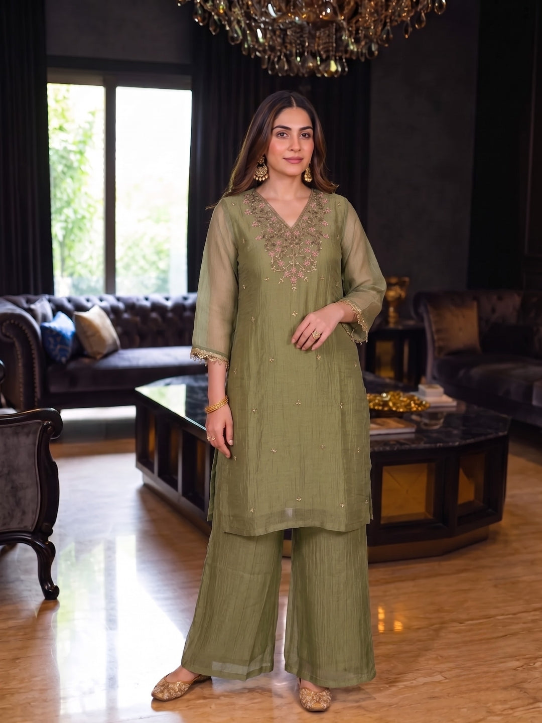 Kartar Moss Handwork Suit Set