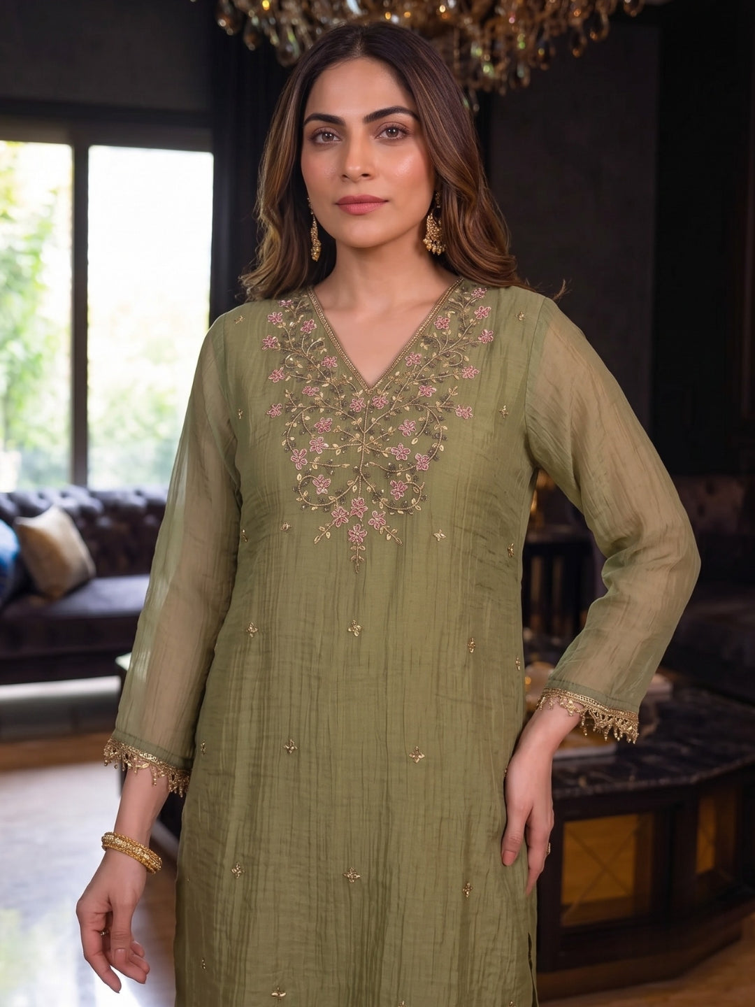 Kartar Moss Handwork Suit Set