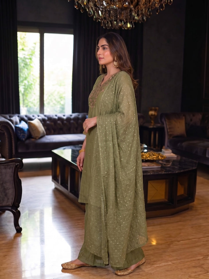 Kartar Moss Handwork Suit Set