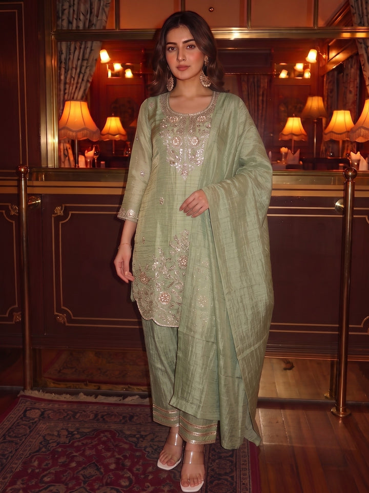 Kartar Moss Handwork Suit Set