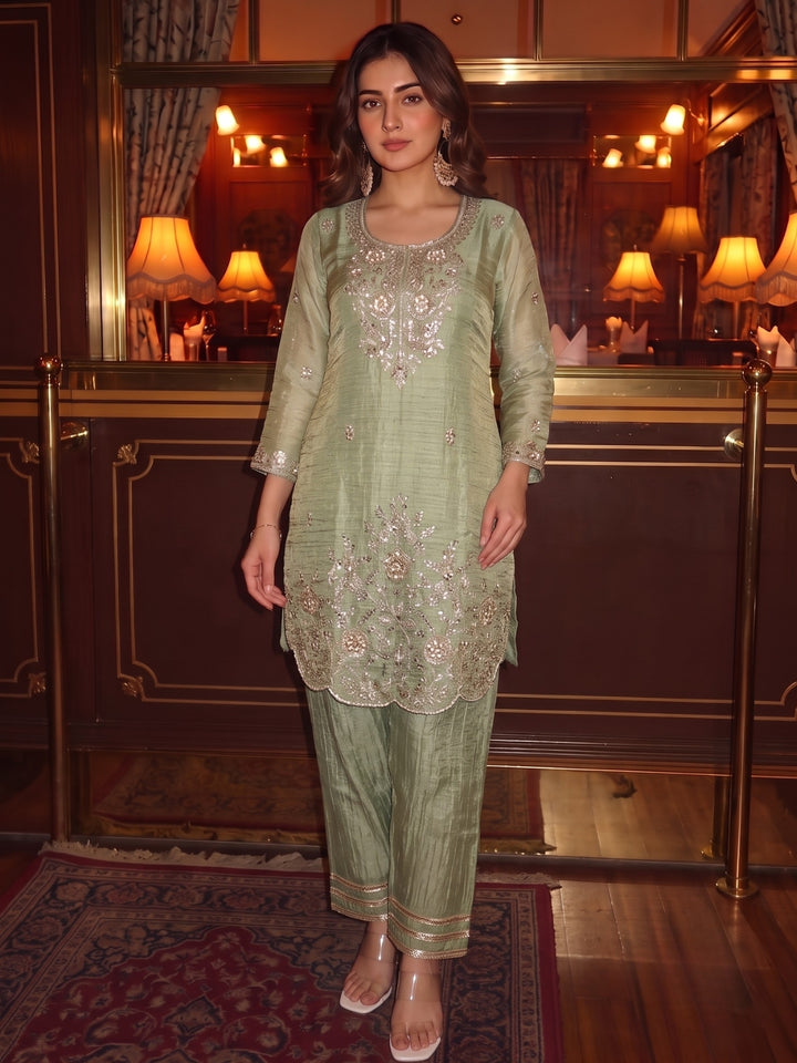 Kartar Moss Handwork Suit Set