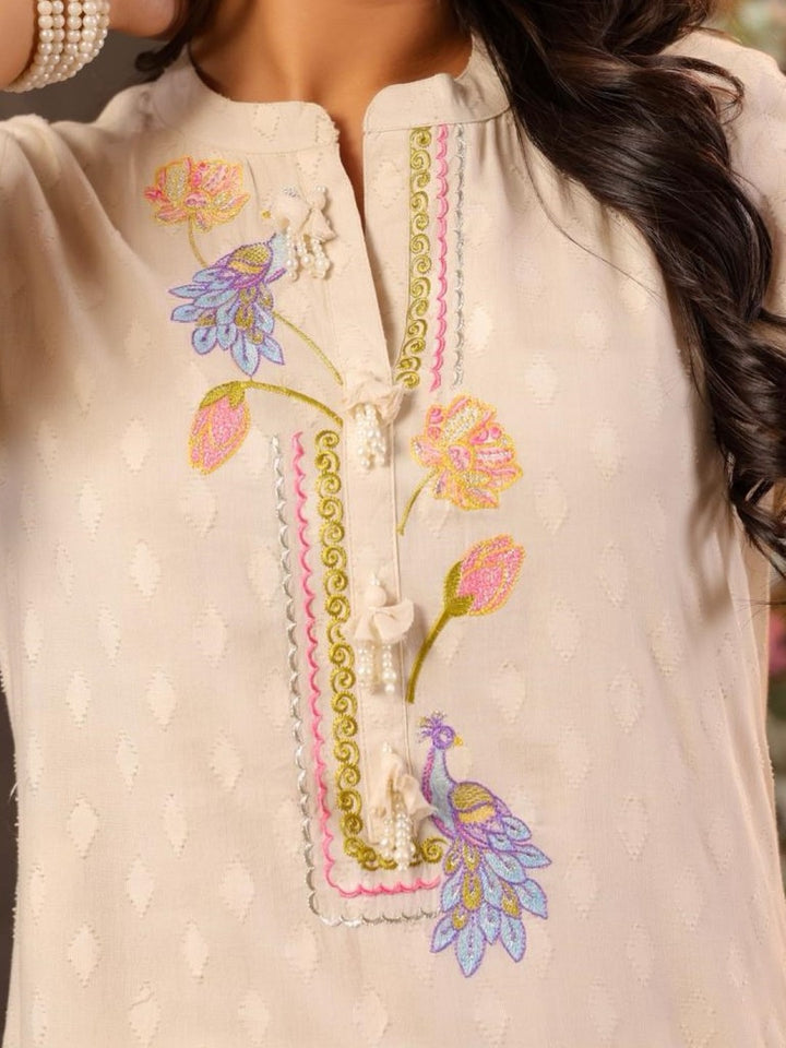Dagdai Angel embroidery cotton co-ord set