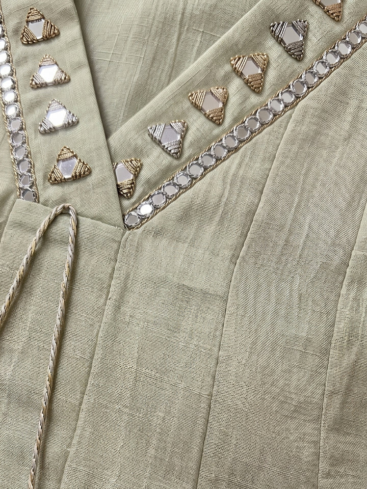 Kimaya Ecru Work Festive Anarkali Suit Set