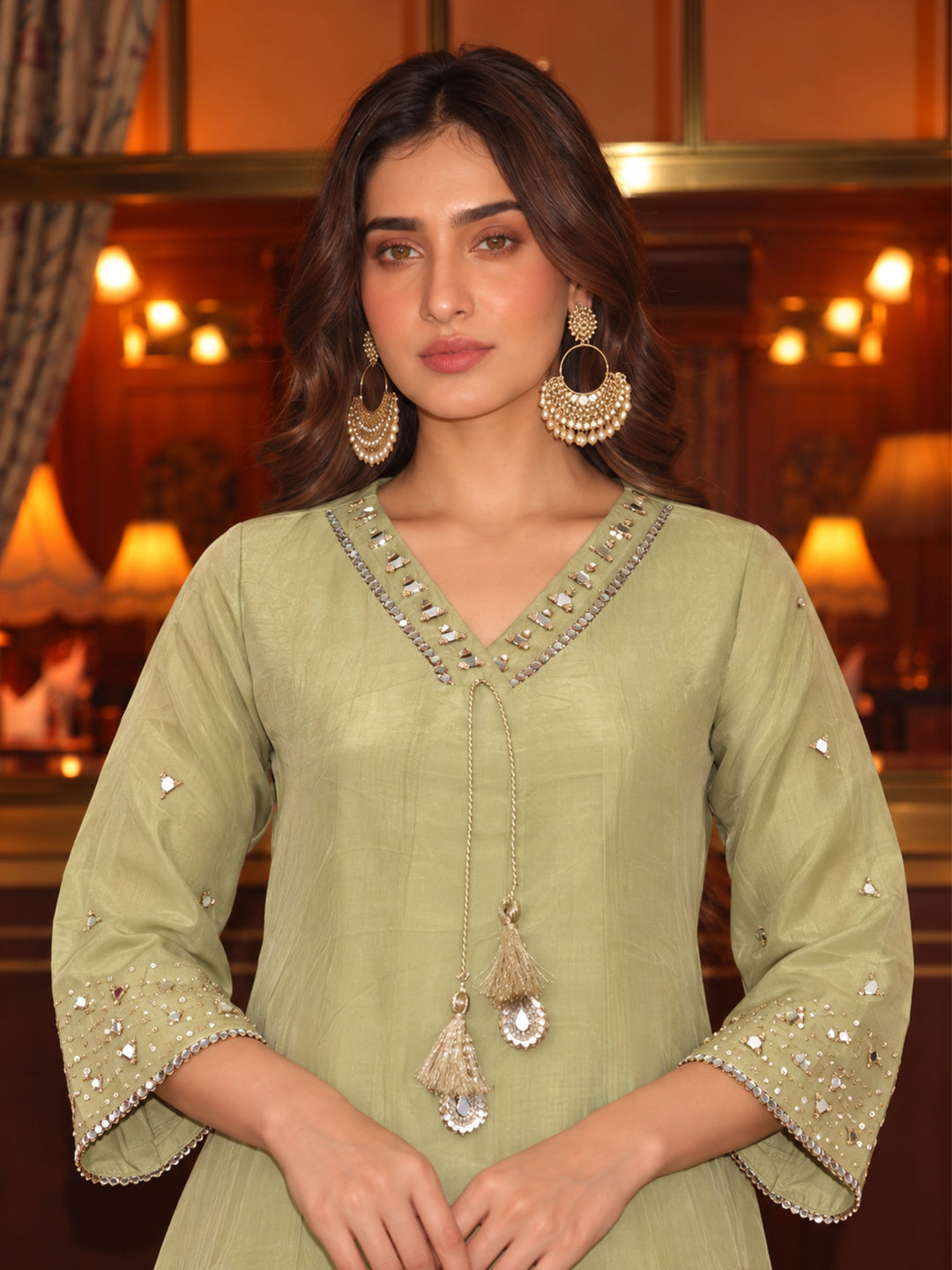 Kimaya Ecru Work Festive Anarkali Suit Set