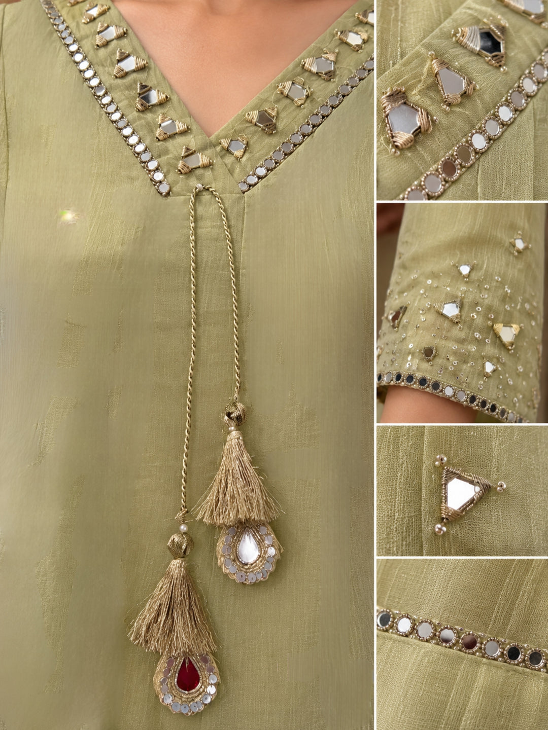 Kimaya Ecru Work Festive Anarkali Suit Set