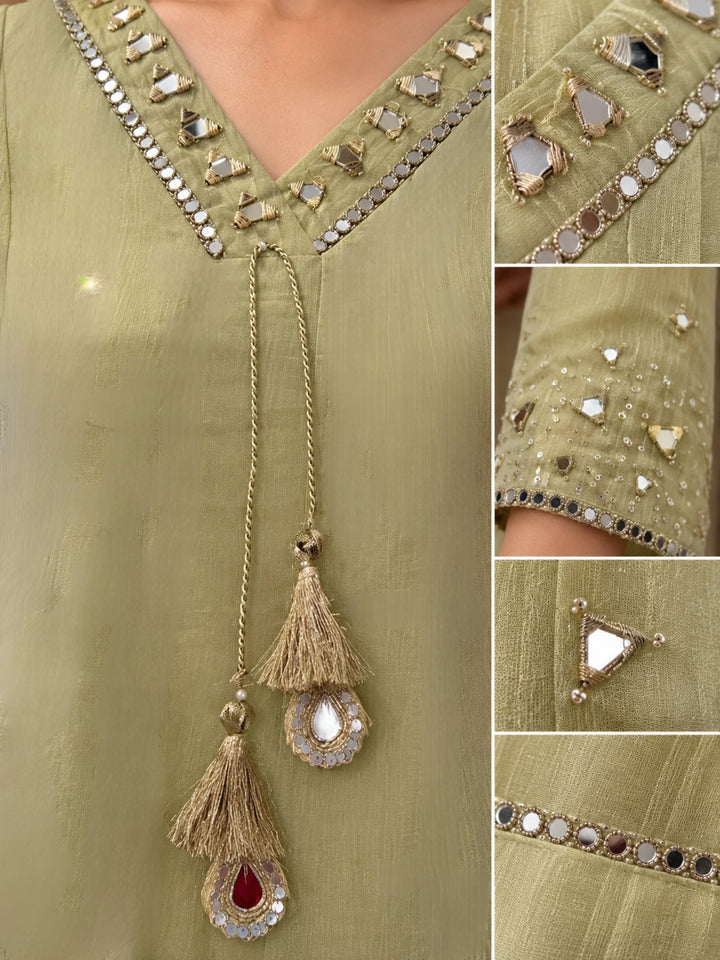 Kimaya Ecru Work Festive Anarkali Suit Set