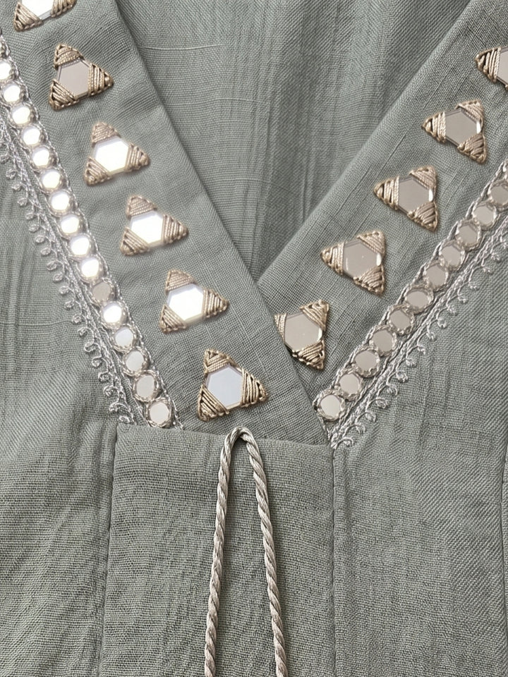 Kimaya Seafoam Work Festive Anarkali Suit Set