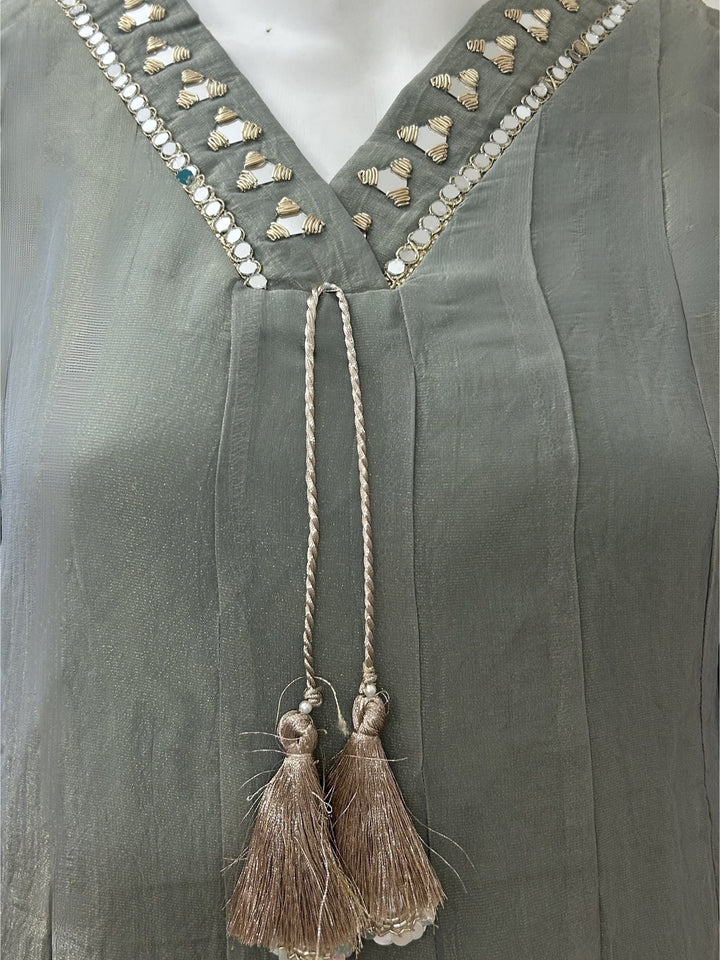 Kimaya Seafoam Work Festive Anarkali Suit Set