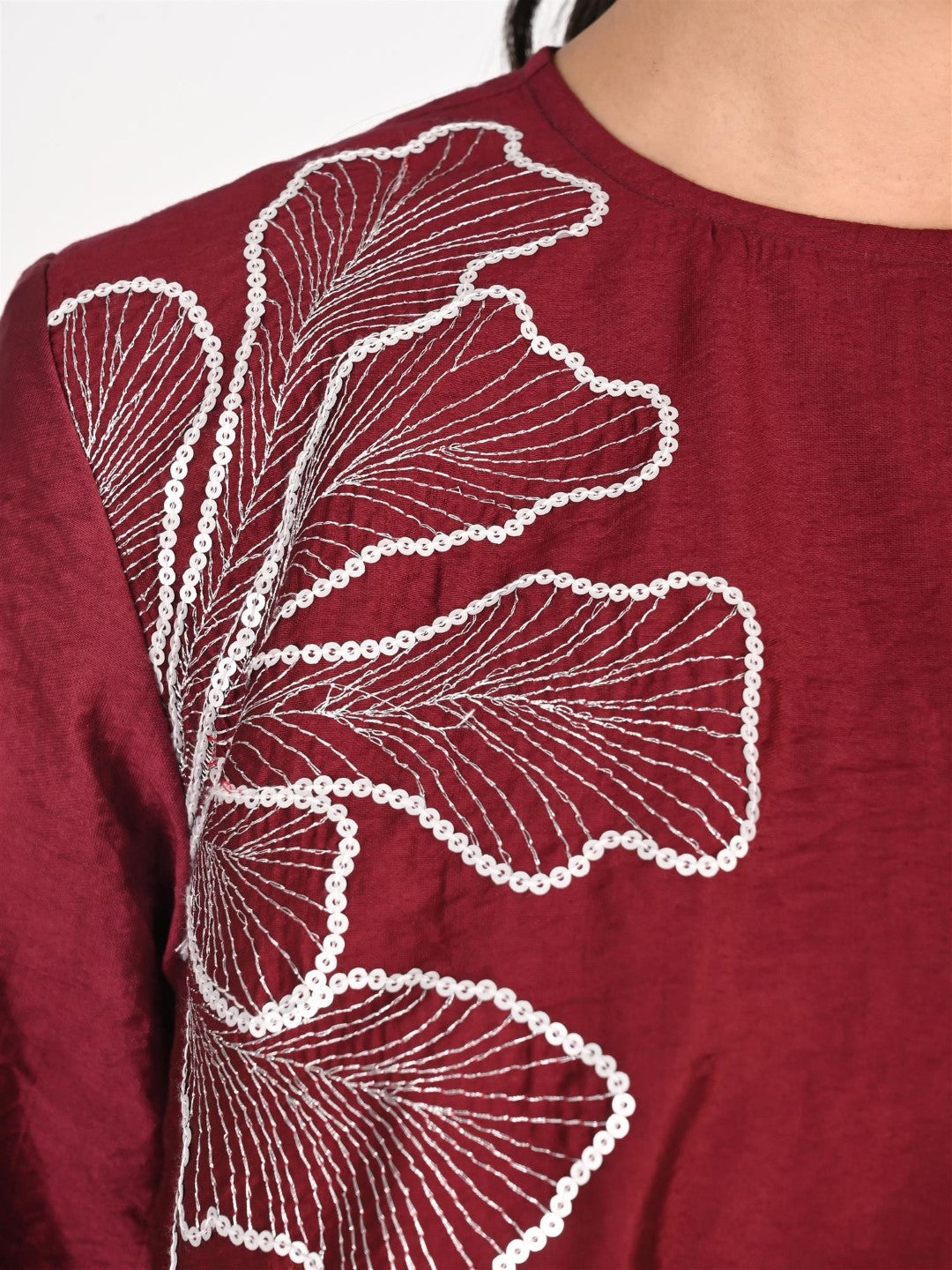 Sharanya Merlot embroidery co-ord set