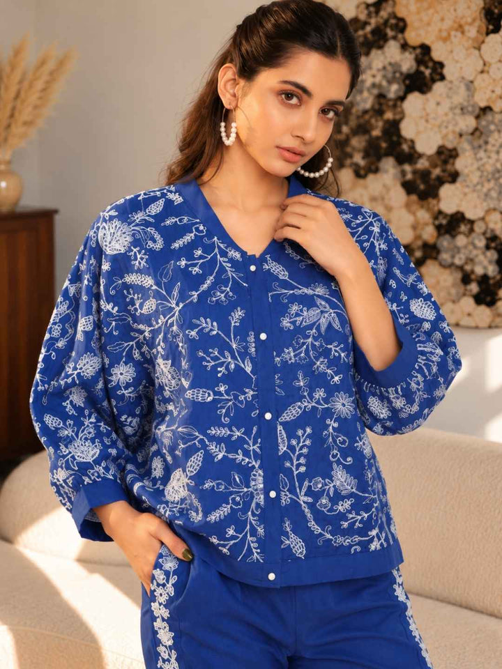 Kimaya azure work co-ord set