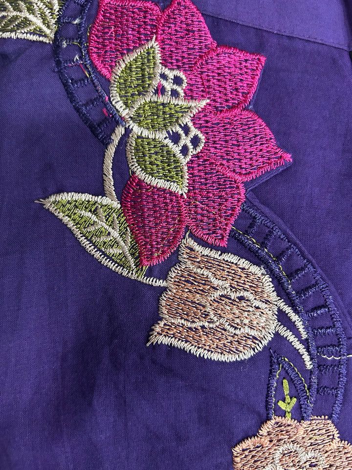 Lipi Amethyst embroidery cotton suit set