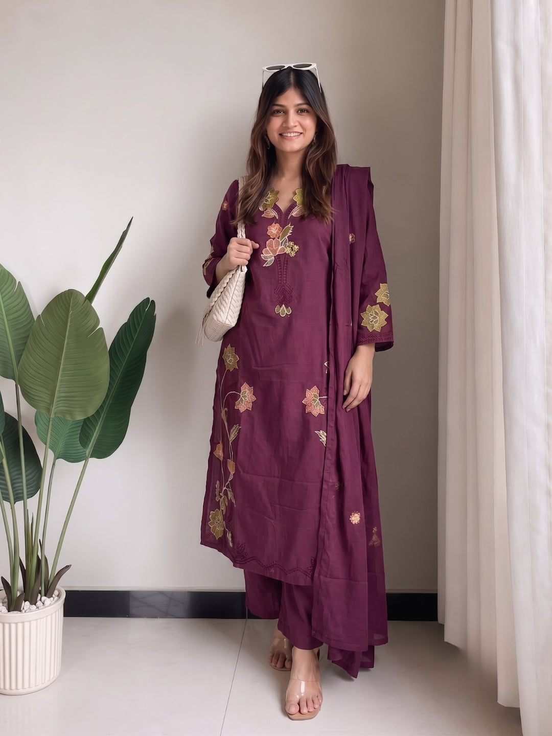 Lipi ameth embroidery cotton suit set