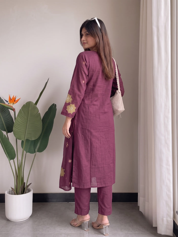 Lipi ameth embroidery cotton suit set