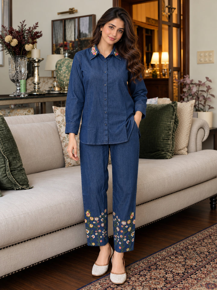 Lipi Dilli Embroidery Denim Co-Ord Set