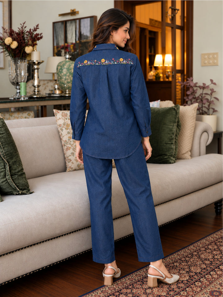 Lipi Dilli Embroidery Denim Co-Ord Set